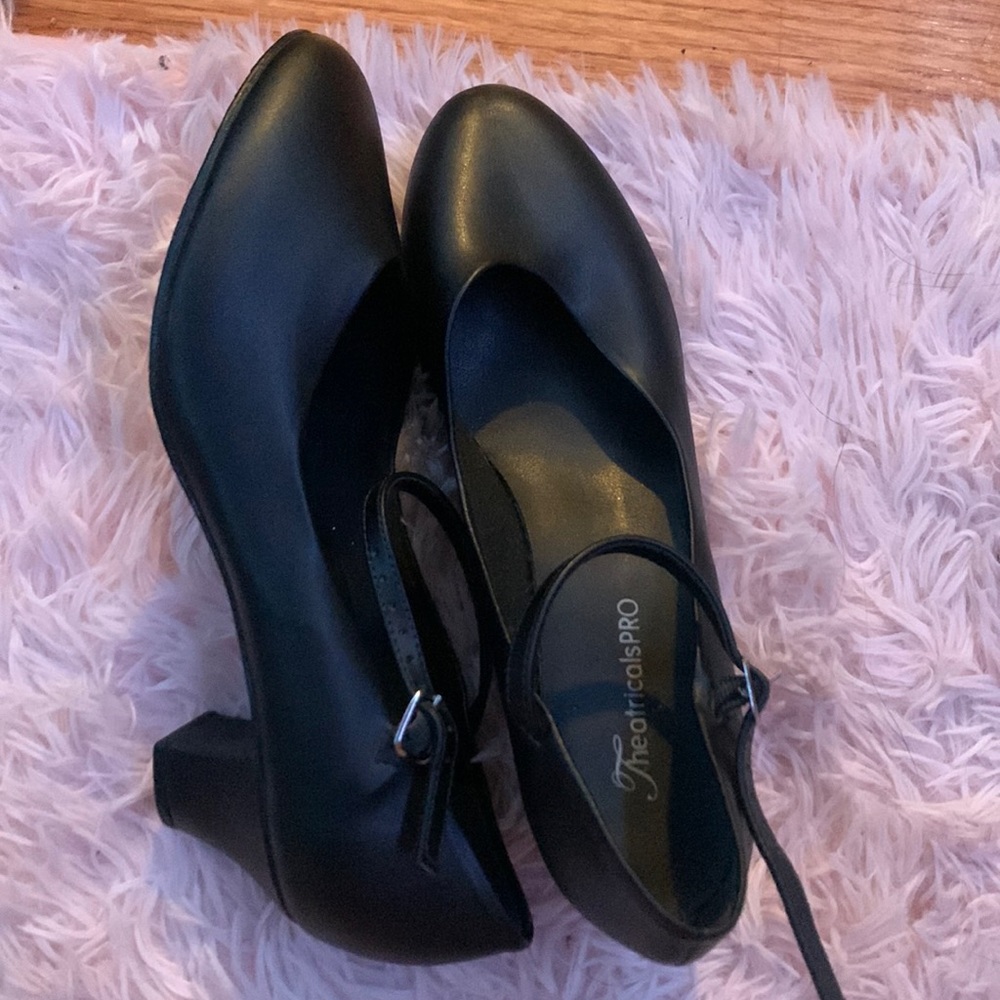 2 inch black vintage dance heels